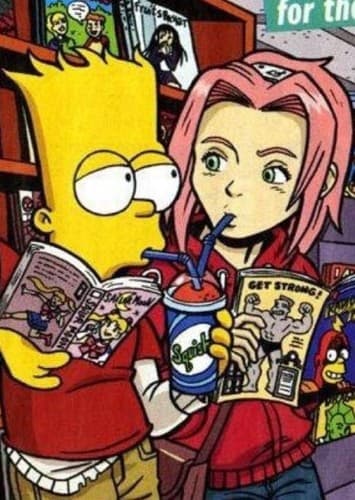 Bart Simpson and Sakura Haruno