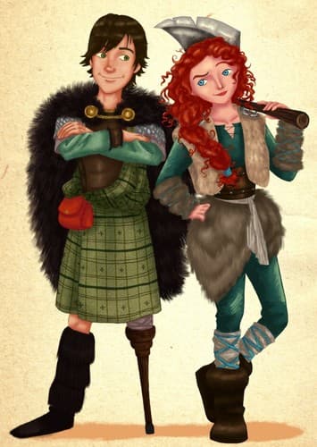 Hiccup and Merida