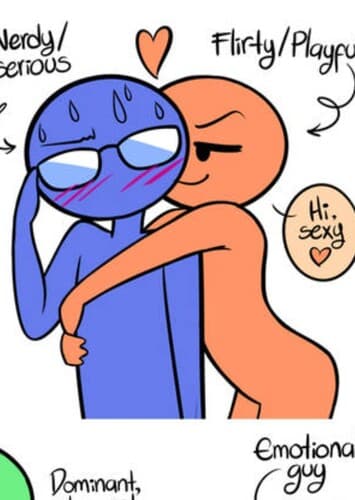 Flirty + Nerdy/Serious couples